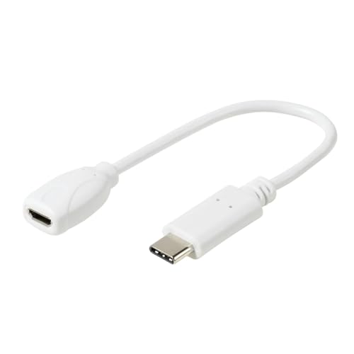 Vivanco Handy Adapter [1x Micro-USB-Buchse - 1x USB 2.0 Stecker C] DCAVVUSBCMB02W 20.00 cm von Vivanco