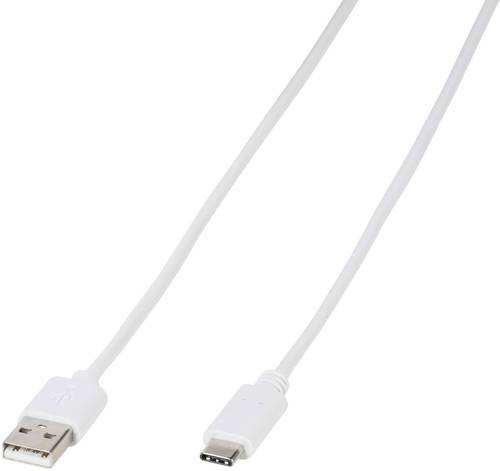 Vivanco USB-Kabel USB 2.0 USB-A Stecker, USB-C® Stecker 1.00m Weiß 39452 von Vivanco