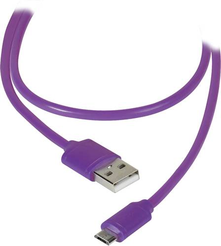 Vivanco USB-Kabel USB 2.0 USB-A Stecker, USB-Micro-B Stecker 1.20m Lila 36255 von Vivanco