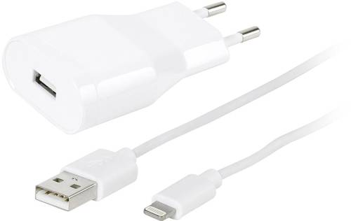 Vivanco USB-Ladekabel USB 2.0 USB-A Stecker, Apple Lightning Stecker 1.20m Weiß beidseitig verwendb von Vivanco