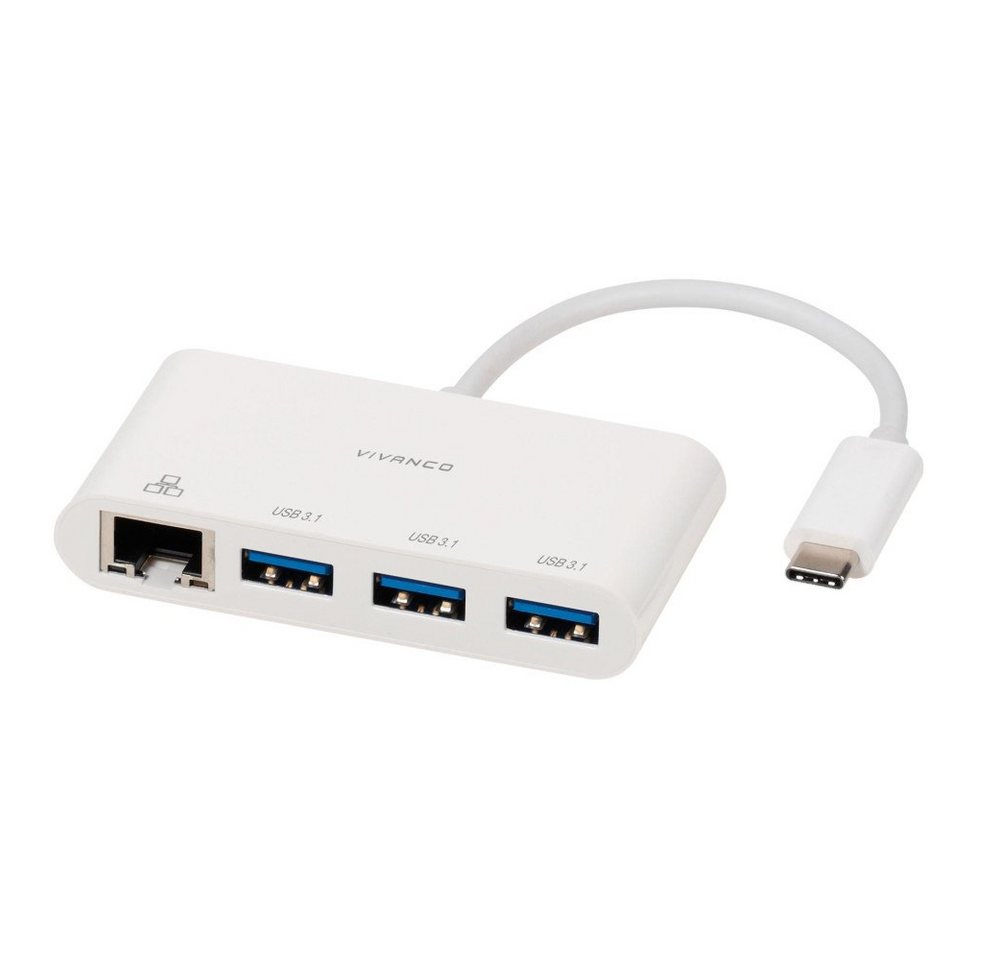 Vivanco USB Type C™ Netzwerk Adapter u. HUB, 0,1m (45388) Adapter von Vivanco