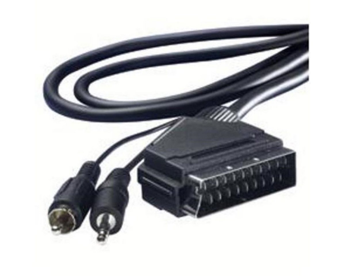 Vivanco Video + 3,5mm Klinken-Stecker auf Scart-Kabel Video-Adapter Scart,Composite,3,5mm Klinke, 500 cm, 5m Adapter-Kabel Cinch Composite auf Scart-Stecker von Vivanco