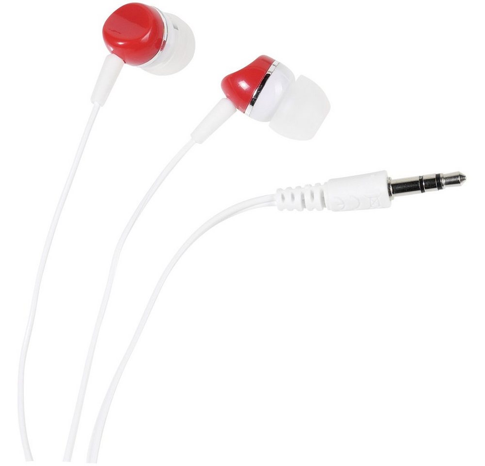 Vivanco Vivanco SR 3 RED In Ear Kopfhörer kabelgebunden Weiß, Rot Kopfhörer von Vivanco