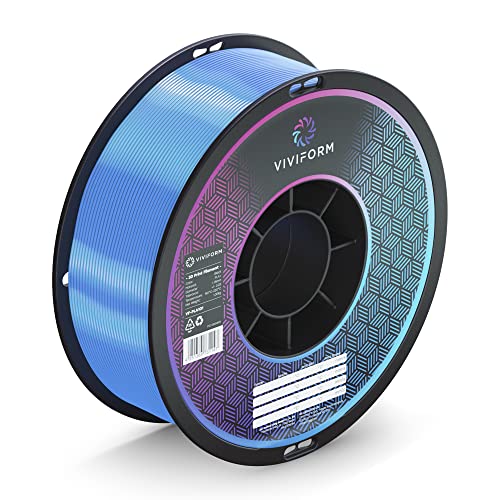 Viviform silk PLA Filament für 3D Drucker | 1kg Rolle | ∅1,75mm +/- 0,03mm | Cyan, VF-PLA401, 1 Kg von Viviform