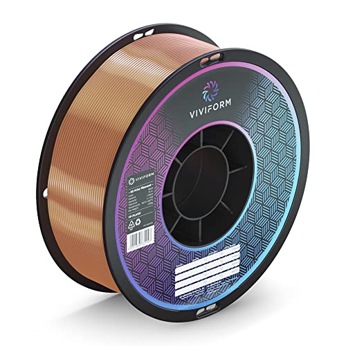 Viviform silk PLA Filament für 3D Drucker | 1kg Rolle | ∅1,75mm +/- 0,03mm | Kupfer metallic, VF-PLA503 von Viviform