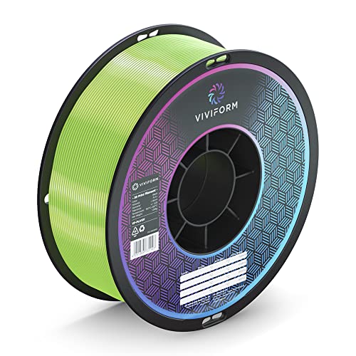 Viviform silk PLA Filament für 3D Drucker | 1kg Rolle | ∅1,75mm +/- 0,03mm | Limetten Grün, VF-PLA405 von Viviform