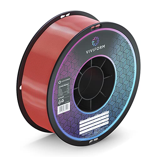 Viviform silk PLA Filament für 3D Drucker | 1kg Rolle | ∅1,75mm +/- 0,03mm | Rot, VF-PLA410 von Viviform