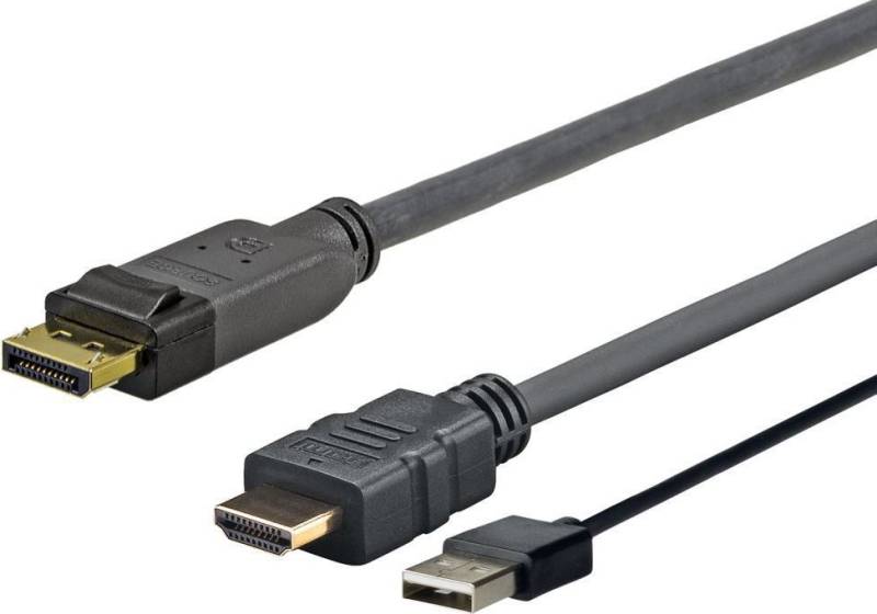 VivoLink PROHDMIUSBDP2 2m DisplayPort HDMI + USB Schwarz Videokabel-Adapter (PROHDMIUSBDP2) von VivoLink