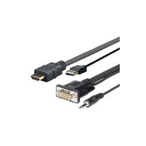 VivoLink Pro - HDMI-Kabel - HDMI männlich zu USB, HD-15 (VGA), Stereo Mini-Klinkenstecker männlich - 3 m von VivoLink