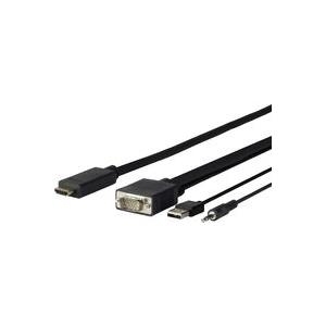 VivoLink Pro VGA + Audio to HDMI 5M 5m HDMI VGA (D-Sub) + 3.5mm + USB A Schwarz (PROVGAHDMI5) von VivoLink