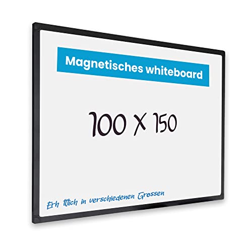 IVOL Eco Magnetic Whiteboard 100x150 | Modernem Schwarzem Rahmen | Magnettafel Whiteboardwand Magnetwand | Stiftablage | 6 Größen | Magnetisch und Beschreibbar von Vivol