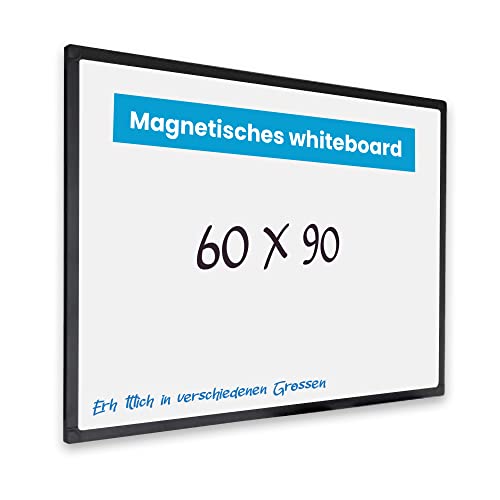 IVOL Eco Magnetic Whiteboard 60x90 | Modernem Schwarzem Rahmen | Magnettafel Whiteboardwand Magnetwand | Stiftablage | 6 Größen | Magnetisch und Beschreibbar von Vivol