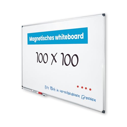Vivol Eco Magnetic Whiteboard 100x100 | Aluminium Rahmen | Magnettafel Whiteboardwand Magnetwand | Stiftablage | 8 Größen | Magnetisch und Beschreibbar von Vivol