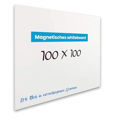 Vivol Eco Magnetic Whiteboard 100x100 | rahmenlos ohne Rand | Magnettafel Whiteboard Wandmagnettafel | Stiftablage | 6 Größen | magnetisch und beschreibbar | weiß von Vivol