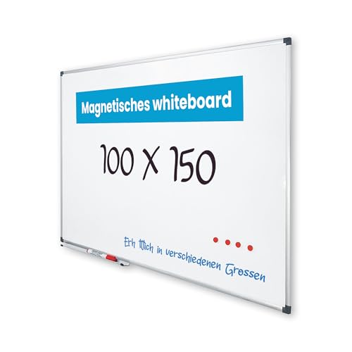 Vivol Eco Magnetic Whiteboard 100x150 | Aluminium Rahmen | Magnettafel Whiteboardwand Magnetwand | Stiftablage | 8 Größen | Magnetisch und Beschreibbar von Vivol