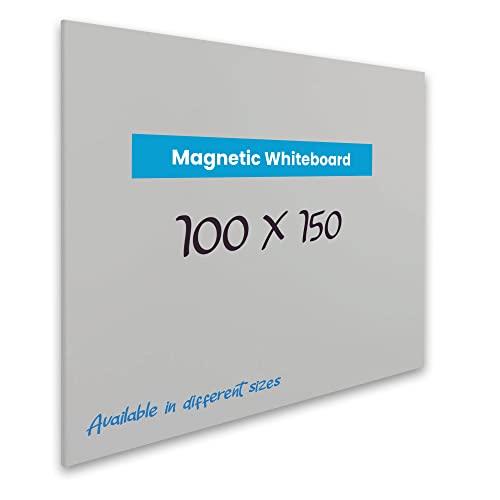 Vivol Eco Magnetic Whiteboard 100x150 | rahmenlos ohne Rand | Magnettafel Whiteboard Wandmagnettafel | Stiftablage | 6 Größen | magnetisch und beschreibbar | Grau von Vivol