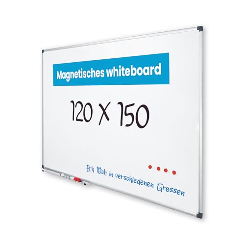 Vivol Eco Magnetic Whiteboard 120x150 | Aluminium Rahmen | Magnettafel Whiteboardwand Magnetwand | Stiftablage | 8 Größen | Magnetisch und Beschreibbar von Vivol