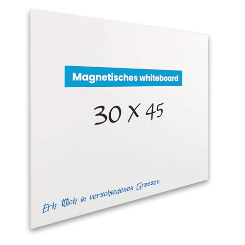 Vivol Eco Magnetic Whiteboard 30x45 | rahmenlos ohne Rand | Magnettafel Whiteboard Wandmagnettafel | Stiftablage | 6 Größen | magnetisch und beschreibbar | weiß von Vivol