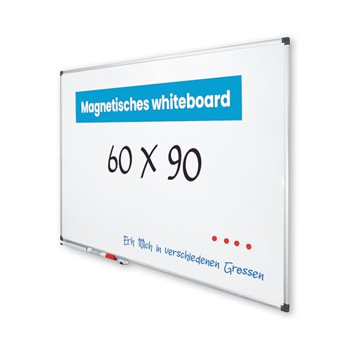 Vivol Eco Magnetic Whiteboard 60x90 | Aluminium Rahmen | Magnettafel Whiteboardwand Magnetwand | Stiftablage | 8 Größen | Magnetisch und Beschreibbar von Vivol