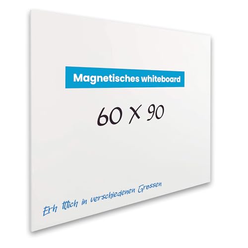 Vivol Eco Magnetic Whiteboard 60x90 | rahmenlos ohne Rand | Magnettafel Whiteboard Wandmagnettafel | Stiftablage | 6 Größen | magnetisch und beschreibbar | weiß von Vivol
