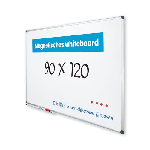 Vivol Eco Magnetic Whiteboard 90x120 | Aluminium Rahmen | Magnettafel Whiteboardwand Magnetwand | Stiftablage | 8 Größen | Magnetisch und Beschreibbar von Vivol