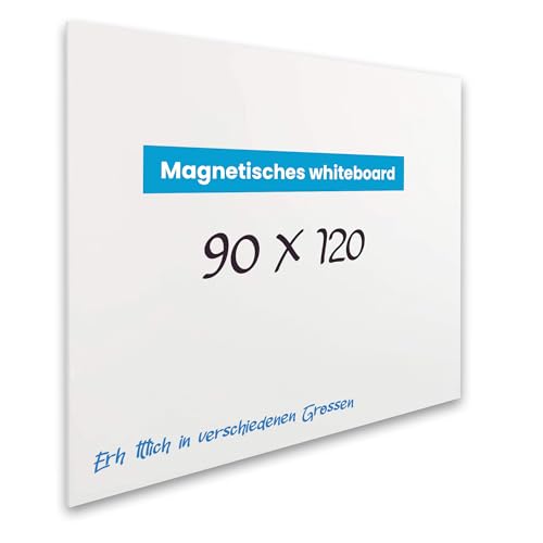 Vivol Whiteboard, magnetisch, rahmenlos, magnetisch, ohne Stifteregal, Filztafel für die Wand, magnetisch, 8 Größen, magnetisch, abwischbar (90 x 120, Weiß) von Vivol