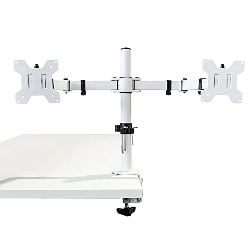 Vivol Monitor Halterung 2 Monitore - Universalhalterung für 2 Bildschirme (Weiß) von Vivol
