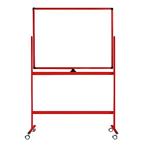 Vivol Whiteboard auf Rollen 100x150 cm Rot- Doppelseitig und Magnetisch - 3 verschiedene Größen von Vivol