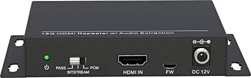 VivoLink HDMI de-embedder Separate Sound from HDMI, VL120008 (Separate Sound from HDMI 18G HDMI Repeater + Audio Out via RCA, Balanced Audio and Coax) von Vivolink