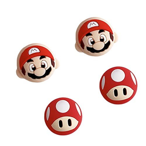 Viwind Switch Joystick Kappen Thumb Grips Kompatibel mit Nintendo Switch/OLED/Lite Controller Zubehör,4 Stück Silikon Analog Thumbstick Joy Con Grip(Mario) von Viwind