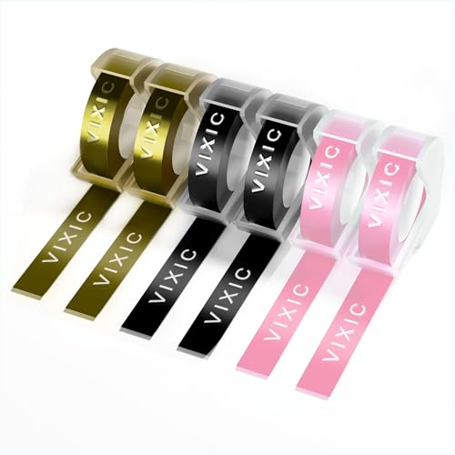 Vixic Embossing Label Tape Weiß auf Schwarz/Rosa/Gold Tape* 6St Vixic Embossing Label Tape Weiß auf Schwarz/Rosa/Gold Tape* 6St von Vixic