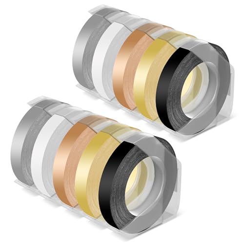 Vixic Kompatible Omega Etikettenband,Ersatz für Dymo Prägeband 9mm Farbig,Kompatible Klebendes 3D Dymo Omega Prägegerät Etikettenband,10 Rollen,Schwarz,Silber,Transparent,Gold,Champagnergold Vixic Kompatible Omega Etikettenband,Ersatz für Dymo Prägeband 9mm Farbig,Kompatible Klebendes 3D Dymo Omega Prägegerät Etikettenband,10 Rollen,Schwarz,Silber,Transparent,Gold,Champagnergold von Vixic