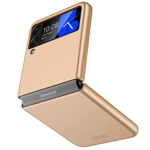 Vizvera Handyhülle für Samsung Galaxy Z Flip 4, Ultradünnes PC Matte Case Handyhülle Smartphone Cover für Galaxy Z Flip 4 (2022), Gold von Vizvera