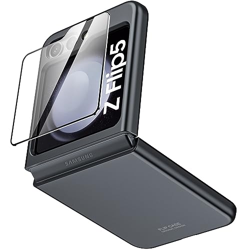 Vizvera Hülle für Samsung Galaxy Z Flip 5 Handyhülle mit Displayschutzfolie, Hart Ultra Dünn PC Kratzfest Schutzhülle Stoßfeste Case Cover für Samsung Galaxy Z Flip5 Schwarz Vizvera Hülle für Samsung Galaxy Z Flip 5 Handyhülle mit Displayschutzfolie, Hart Ultra Dünn PC Kratzfest Schutzhülle Stoßfeste Case Cover für Samsung Galaxy Z Flip5 Schwarz von Vizvera