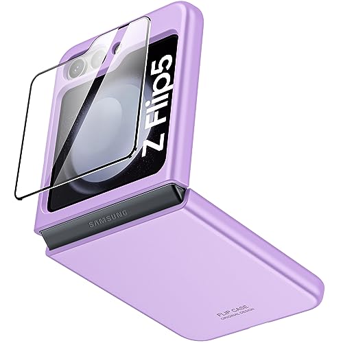 Vizvera Hülle für Samsung Galaxy Z Flip 5 Handyhülle mit Displayschutzfolie, Hart Ultra Dünn PC Kratzfest Schutzhülle Stoßfeste Case Cover für Samsung Galaxy Z Flip5 Violett Vizvera Hülle für Samsung Galaxy Z Flip 5 Handyhülle mit Displayschutzfolie, Hart Ultra Dünn PC Kratzfest Schutzhülle Stoßfeste Case Cover für Samsung Galaxy Z Flip5 Violett von Vizvera