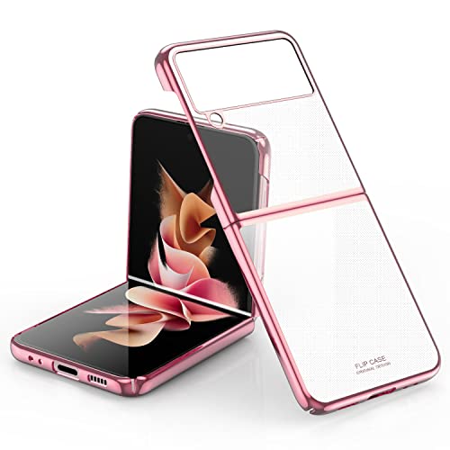 Vizvera für Samsung Galaxy Z Flip 3 Mobiltelefongehäuse, Galaxy Z Flip 3 Fall ultradünn, Galvanik transparent hochwertiger Vollschutz PC-Abdeckung für Samsung Galaxy Z FLIP 3 5G 2021-RosenGold Vizvera für Samsung Galaxy Z Flip 3 Mobiltelefongehäuse, Galaxy Z Flip 3 Fall ultradünn, Galvanik transparent hochwertiger Vollschutz PC-Abdeckung für Samsung Galaxy Z FLIP 3 5G 2021-RosenGold von Vizvera