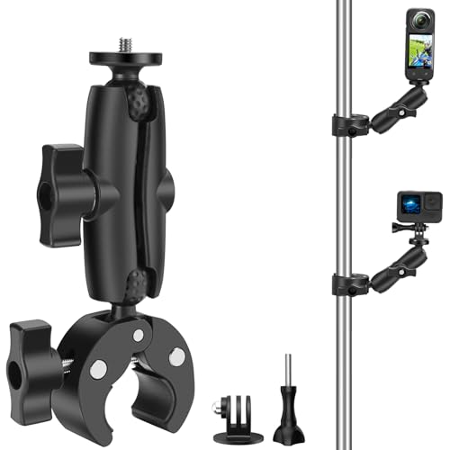 Motorrad Halterung für Insta360 X5/X4/X3/ONE X2/ONE X, Motorrad/Fahrrad Lenker klemme Kompatibel mit GoPro Hero 13/12/11/10/9/Max, DJI Osmo Action, Insta 360 Ace/Ace Pro/ONE RS,Akaso Action Kamera Motorrad Halterung für Insta360 X5/X4/X3/ONE X2/ONE X, Motorrad/Fahrrad Lenker klemme Kompatibel mit GoPro Hero 13/12/11/10/9/Max, DJI Osmo Action, Insta 360 Ace/Ace Pro/ONE RS,Akaso Action Kamera von Vkesen