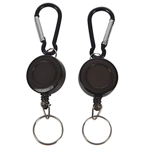 2 STÜCKE ABZEICHENROLLE - RETRACTABLE YOYO SKIPASS ID KARTENHALTER SCHLÜSSELANHÄNGER Farbe: Schwarz Menge: 2St von Vklopdsh