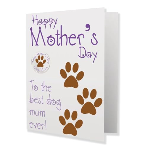 Vklopdsh Muttertagskarte Vom Hund für Mama mit Abzeichen, Muttertagskarten und Muttertagsgeschenke von Vklopdsh