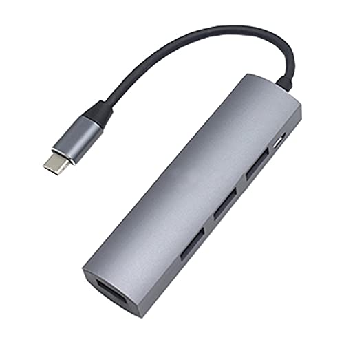 Vklopdsh USB-C-Hub, 4-in-1, USB-C-Hub, 4 Ports, kompatibel mit Tablets, Spielekonsolen, Pro, Laptops, Grau von Vklopdsh