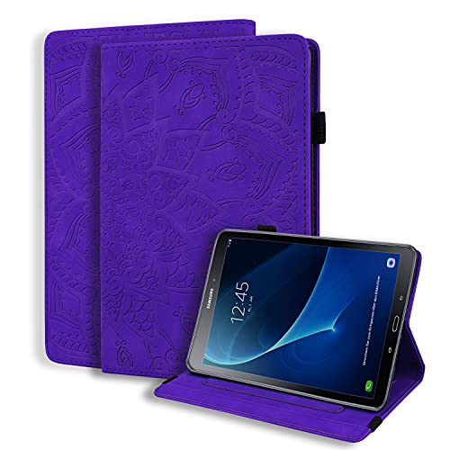 Hülle für Samsung Galaxy Tab A6 10,1 (2016) PU Leder Schutzhülle SM-T580/T585 Flip Cover Case Tablethülle mit Standfunktion Kartentasche Stifthalter für Galaxy Tab A6 10.1 Zoll, Lila von Vkooer