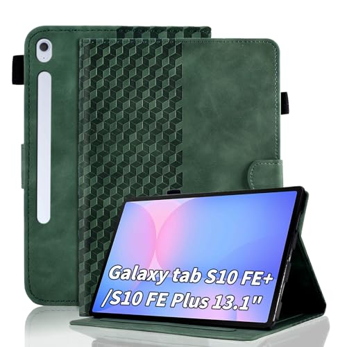 Hülle für Samsung Galaxy Tab S10 FE+ / S10 FE+ Plus 13 Zoll 2025 Tablet Schutzhülle Premium Ledertasche Folio Smart Case mit Auto Schlaf/Aufwach Kartensteckplatz für Galaxy Tab S10 FE+, Dunkelgrün Hülle für Samsung Galaxy Tab S10 FE+ / S10 FE+ Plus 13 Zoll 2025 Tablet Schutzhülle Premium Ledertasche Folio Smart Case mit Auto Schlaf/Aufwach Kartensteckplatz für Galaxy Tab S10 FE+, Dunkelgrün von Vkooer
