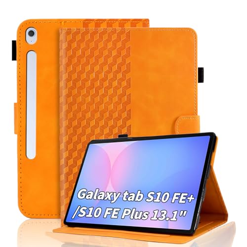 Hülle für Samsung Galaxy Tab S10 FE+ / S10 FE+ Plus 13 Zoll 2025 Tablet Schutzhülle Premium Ledertasche Folio Smart Case mit Auto Schlaf/Aufwach Kartensteckplatz für Galaxy Tab S10 FE+ Plus, Orange Hülle für Samsung Galaxy Tab S10 FE+ / S10 FE+ Plus 13 Zoll 2025 Tablet Schutzhülle Premium Ledertasche Folio Smart Case mit Auto Schlaf/Aufwach Kartensteckplatz für Galaxy Tab S10 FE+ Plus, Orange von Vkooer