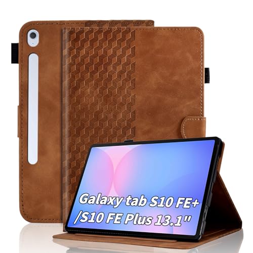 Hülle für Samsung Galaxy Tab S10 FE+ / S10 FE+ Plus 13 Zoll 2025 Tablet Schutzhülle Premium Ledertasche Folio Smart Case mit Auto Schlaf/Aufwach Kartensteckplatz für Galaxy Tab S10 FE+ Plus, Braun Hülle für Samsung Galaxy Tab S10 FE+ / S10 FE+ Plus 13 Zoll 2025 Tablet Schutzhülle Premium Ledertasche Folio Smart Case mit Auto Schlaf/Aufwach Kartensteckplatz für Galaxy Tab S10 FE+ Plus, Braun von Vkooer