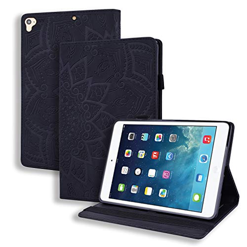 Hülle für iPad 9.7 Zoll 2018/2017 (iPad 6./5. Generation ) Schutzhülle PU Leder Folio Cover Case Klapphülle mit Stifthalter Kartentasche，auch für iPad Air 2/Air 1 Tablette,Schwarz von Vkooer