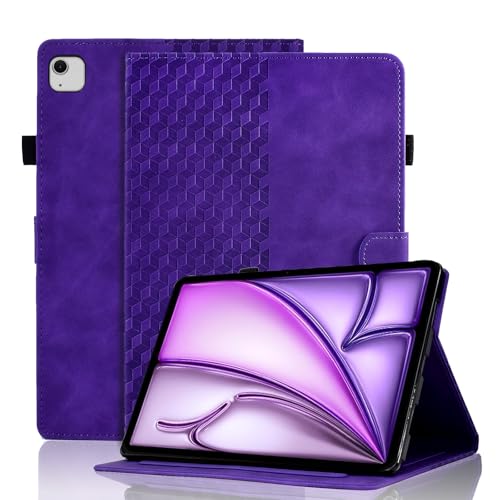 Hülle für iPad Air 13 Zoll M3/M2 (2025/2024) Tablet Schutzhülle Premium Ledertasche Folio Smart Case mit Auto Schlaf/Aufwach Stifthalter Kartensteckplatz für iPad Air 13 Zoll Cover, Lila von Vkooer