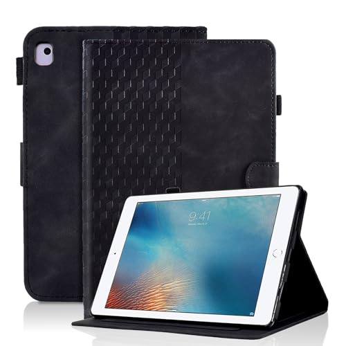 Hülle für iPad Pro 9.7 2016 (Model: A1673 A1674 A1675) Schutzhülle Premium Ledertasche Smart Case mit Auto Schlaf/Aufwach Kartensteckplatz, Multi-Winkel Ständer für iPad Pro 9.7 2016, Schwarz von Vkooer