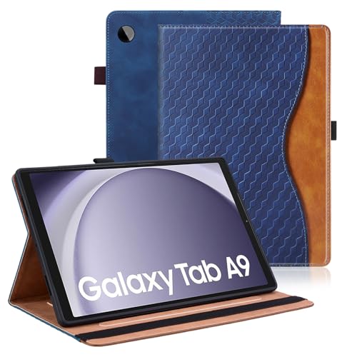 VKooer Hülle für Samsung Galaxy Tab A9 (8.7 Zoll) 2023 Schutzhülle SM-X110/ X115 Premium PU Leder TPU Stoßfest Folio Case Samsung Tab A9 8.7 Tasche Case - Marineblau von Vkooer