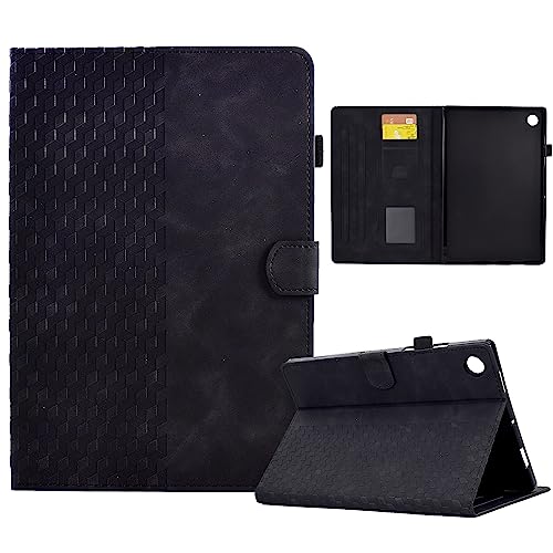 VKooer Hülle für Samsung Galaxy Tab A9 (8.7 Zoll) 2023 Schutzhülle SM-X110/ X115 Premium PU Ledertasche TPU Stoßfest Folio Case Verstellbar Ständer - Schwarz von Vkooer