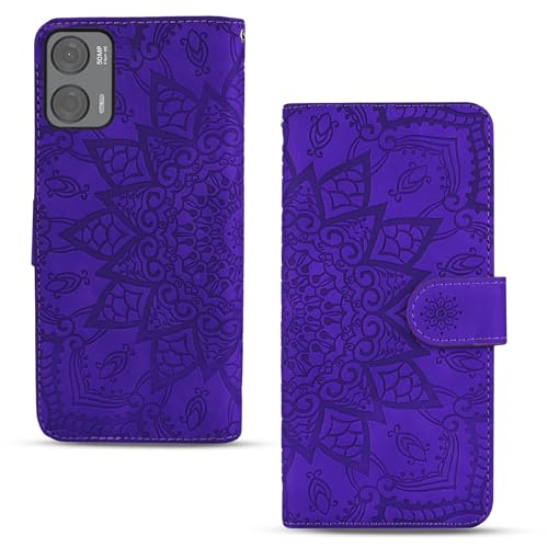 Vkooer Handyhülle für Motorola Moto G Stylus 5G (2024) Hülle Premium PU Leder Magnet Klapphülle Brieftasche Schutzhülle Tasche Case Cover mit Ständer und Kartenfach für Moto G Stylus 5G, Violett von Vkooer